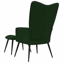Acquista Poltrona Relax con Poggiapiedi Verde Scuro in Velluto con riferimento GHV-328086 della ditta GARDENHOME