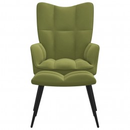 Acquista Poltrona Relax con Poggiapiedi Verde Chiaro in Velluto con riferimento GHV-328087 della ditta GARDENHOME