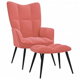 Acquista Poltrona Relax con Poggiapiedi Rosa in Velluto con riferimento GHV-328088 della ditta GARDENHOME