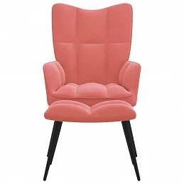 Acquista Poltrona Relax con Poggiapiedi Rosa in Velluto con riferimento GHV-328088 della ditta GARDENHOME
