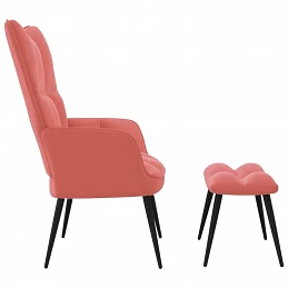 Acquista Poltrona Relax con Poggiapiedi Rosa in Velluto con riferimento GHV-328088 della ditta GARDENHOME