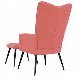 Acquista Poltrona Relax con Poggiapiedi Rosa in Velluto con riferimento GHV-328088 della ditta GARDENHOME