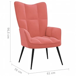 Acquista Poltrona Relax con Poggiapiedi Rosa in Velluto con riferimento GHV-328088 della ditta GARDENHOME
