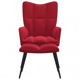 Acquista Poltrona Relax con Poggiapiedi Rosso Vino in Velluto con riferimento GHV-328089 della ditta GARDENHOME