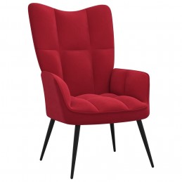 Acquista Poltrona Relax con Poggiapiedi Rosso Vino in Velluto con riferimento GHV-328089 della ditta GARDENHOME