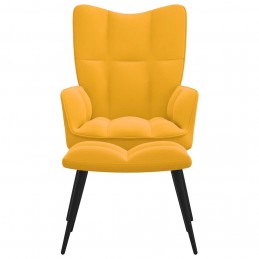 Acquista Poltrona Relax con Poggiapiedi Giallo Senape in Velluto con riferimento GHV-328091 della ditta GARDENHOME