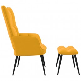 Acquista Poltrona Relax con Poggiapiedi Giallo Senape in Velluto con riferimento GHV-328091 della ditta GARDENHOME