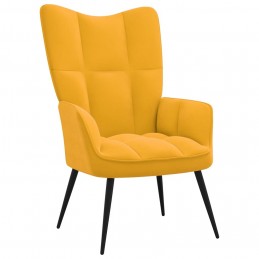 Acquista Poltrona Relax con Poggiapiedi Giallo Senape in Velluto con riferimento GHV-328091 della ditta GARDENHOME
