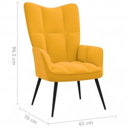 Acquista Poltrona Relax con Poggiapiedi Giallo Senape in Velluto con riferimento GHV-328091 della ditta GARDENHOME
