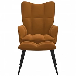 Acquista Poltrona Relax con Poggiapiedi Marrone in Velluto con riferimento GHV-328092 della ditta GARDENHOME