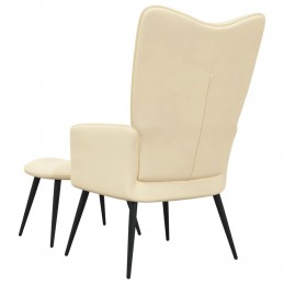 Acquista Poltrona Relax con Poggiapiedi Bianco Crema in Velluto con riferimento GHV-328093 della ditta GARDENHOME