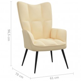 Acquista Poltrona Relax con Poggiapiedi Bianco Crema in Velluto con riferimento GHV-328093 della ditta GARDENHOME