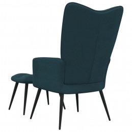 Acquista Poltrona Relax con Poggiapiedi Blu in Velluto con riferimento GHV-328094 della ditta GARDENHOME