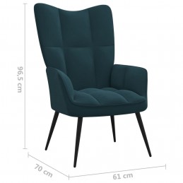 Acquista Poltrona Relax con Poggiapiedi Blu in Velluto con riferimento GHV-328094 della ditta GARDENHOME