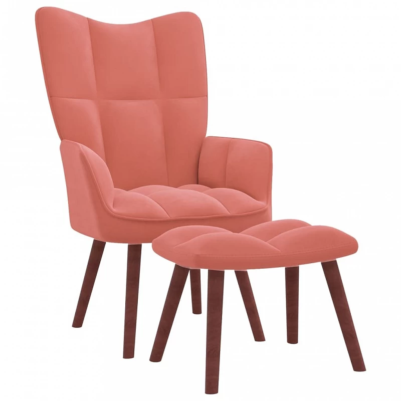 Acquista Poltrona Relax con Poggiapiedi Rosa in Velluto con riferimento GHV-328066 della ditta GARDENHOME