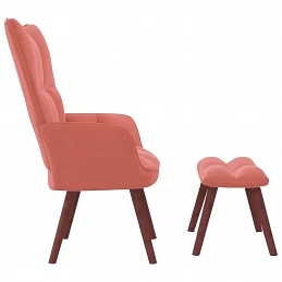 Acquista Poltrona Relax con Poggiapiedi Rosa in Velluto con riferimento GHV-328066 della ditta GARDENHOME