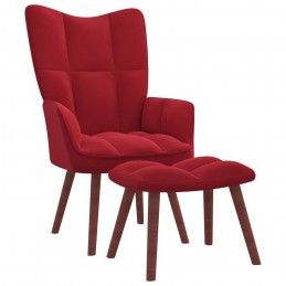 Acquista Poltrona Relax con Poggiapiedi Rosso Vino in Velluto con riferimento GHV-328067 della ditta GARDENHOME