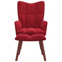 Acquista Poltrona Relax con Poggiapiedi Rosso Vino in Velluto con riferimento GHV-328067 della ditta GARDENHOME