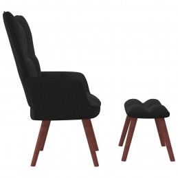 Acquista Poltrona Relax con Poggiapiedi Nero in Velluto con riferimento GHV-328068 della ditta GARDENHOME