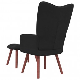 Acquista Poltrona Relax con Poggiapiedi Nero in Velluto con riferimento GHV-328068 della ditta GARDENHOME