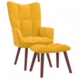 Acquista Poltrona Relax con Poggiapiedi Giallo Senape in Velluto con riferimento GHV-328069 della ditta GARDENHOME