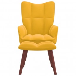 Acquista Poltrona Relax con Poggiapiedi Giallo Senape in Velluto con riferimento GHV-328069 della ditta GARDENHOME