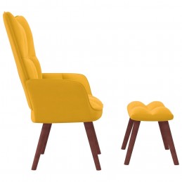 Acquista Poltrona Relax con Poggiapiedi Giallo Senape in Velluto con riferimento GHV-328069 della ditta GARDENHOME