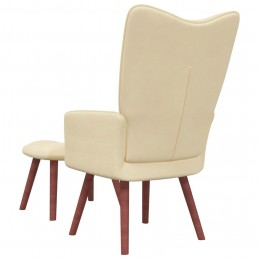 Acquista Poltrona Relax con Poggiapiedi Bianco Crema in Velluto con riferimento GHV-328071 della ditta GARDENHOME