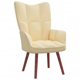 Acquista Poltrona Relax con Poggiapiedi Bianco Crema in Velluto con riferimento GHV-328071 della ditta GARDENHOME