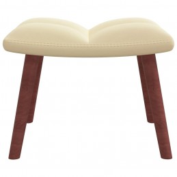 Acquista Poltrona Relax con Poggiapiedi Bianco Crema in Velluto con riferimento GHV-328071 della ditta GARDENHOME