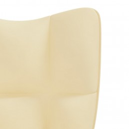 Acquista Poltrona Relax con Poggiapiedi Bianco Crema in Velluto con riferimento GHV-328071 della ditta GARDENHOME