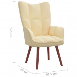 Acquista Poltrona Relax con Poggiapiedi Bianco Crema in Velluto con riferimento GHV-328071 della ditta GARDENHOME