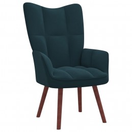 Acquista Poltrona Relax con Poggiapiedi Blu in Velluto con riferimento GHV-328072 della ditta GARDENHOME