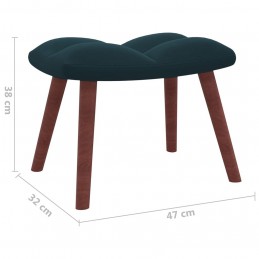 Acquista Poltrona Relax con Poggiapiedi Blu in Velluto con riferimento GHV-328072 della ditta GARDENHOME