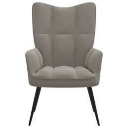Acquista Poltrona Relax Grigio Chiaro in Velluto con riferimento GHV-328073 della ditta GARDENHOME
