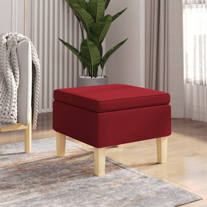 Acquista Poggiapiedi con Gambe in Legno Rosso Vino in Tessuto con riferimento GHV-329428 della ditta GARDENHOME