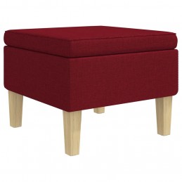 Acquista Poggiapiedi con Gambe in Legno Rosso Vino in Tessuto con riferimento GHV-329428 della ditta GARDENHOME