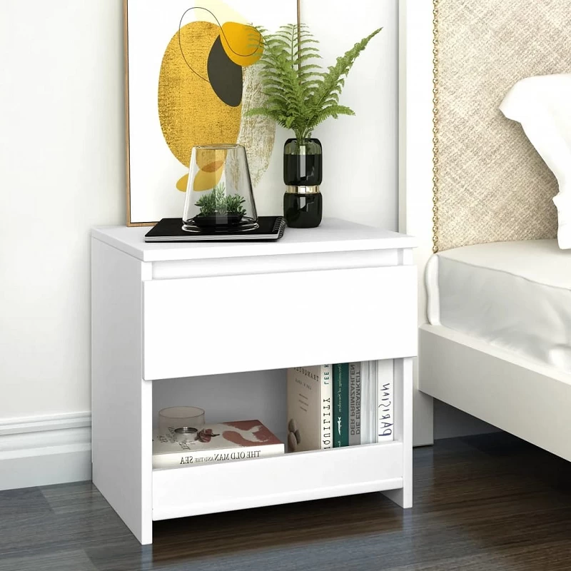 Acquista Comodino Bianco 40x30x39 cm in Legno Ingegnerizzato con riferimento GHV-803443 della ditta GARDENHOME