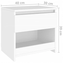 Acquista Comodino Bianco 40x30x39 cm in Legno Ingegnerizzato con riferimento GHV-803443 della ditta GARDENHOME
