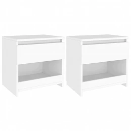 Acquista Comodini 2 pz Bianco 40x30x39 cm in Legno Ingegnerizzato con riferimento GHV-803444 della ditta GARDENHOME