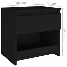 Acquista Comodini 2 pz Nero 40x30x39 cm in Truciolato con riferimento GHV-803446 della ditta GARDENHOME