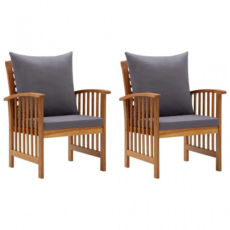Acquista Sedie da Giardino con Cuscini 2 pz in Massello di Acacia con riferimento GHV-310258 della ditta GARDENHOME