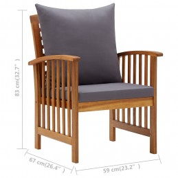 Acquista Sedie da Giardino con Cuscini 2 pz in Massello di Acacia con riferimento GHV-310258 della ditta GARDENHOME