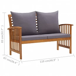 Acquista Panca da Giardino con Cuscini 119 cm in Massello Acacia con riferimento GHV-310261 della ditta GARDENHOME