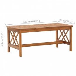 Acquista Tavolino da Caffè 102x50x43 cm in Legno Massello di Acacia con riferimento GHV-310265 della ditta GARDENHOME
