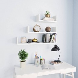 Acquista Mensole a Muro 3 pz Bianco in Legno Multistrato con riferimento GHV-800198 della ditta GARDENHOME