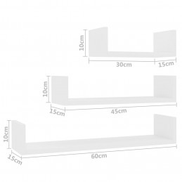 Acquista Mensole a Muro 3 pz Bianco in Legno Multistrato con riferimento GHV-800198 della ditta GARDENHOME