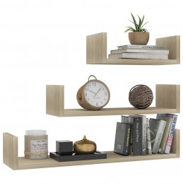 Acquista Mensole a Muro 3 pz Rovere Sonoma in Truciolato con riferimento GHV-800201 della ditta GARDENHOME