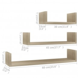Acquista Mensole a Muro 3 pz Rovere Sonoma in Truciolato con riferimento GHV-800201 della ditta GARDENHOME
