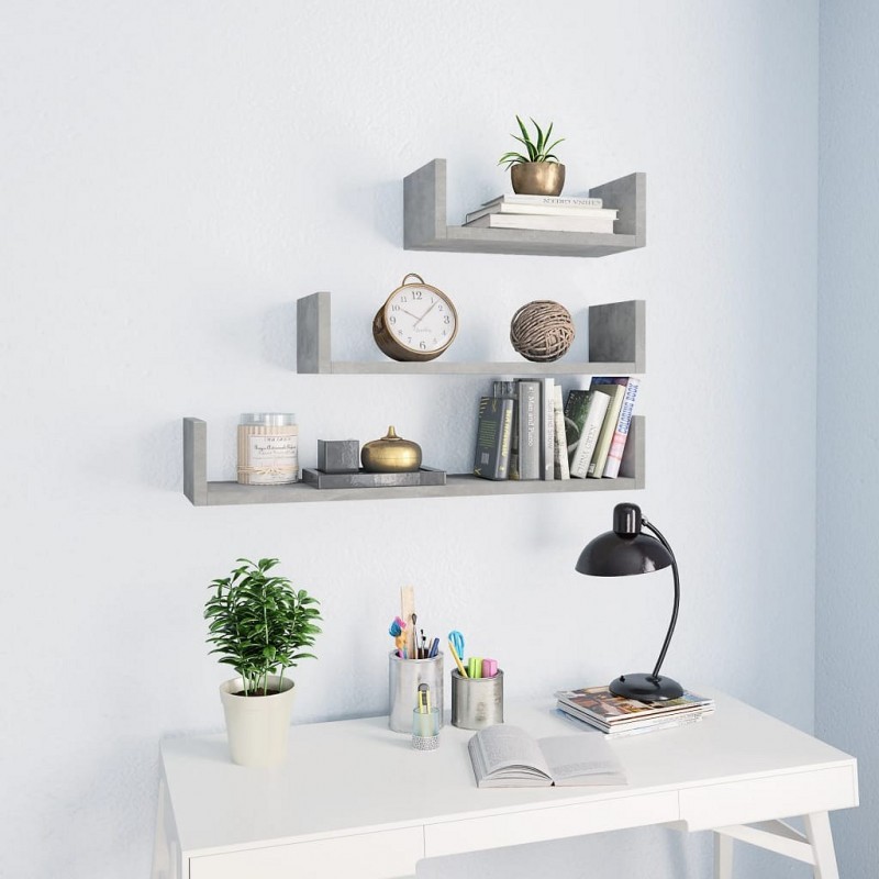 Acquista Mensole a Muro 3 pz Grigio Cemento in Truciolato con riferimento GHV-800202 della ditta GARDENHOME